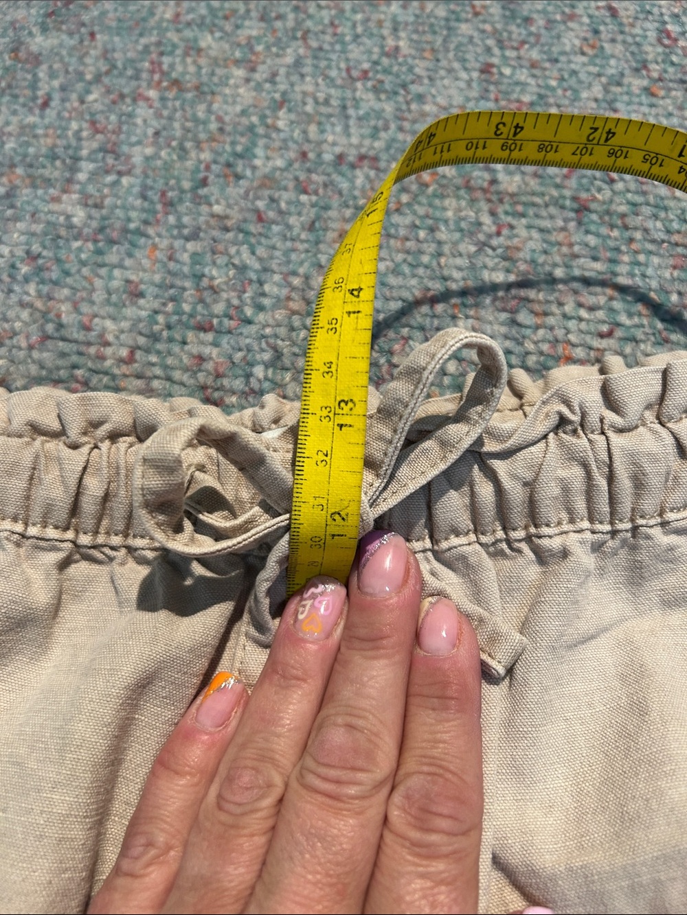 Zara Light Beige Elastic-Waist Wide Leg Pants - Picture 6 of 10
